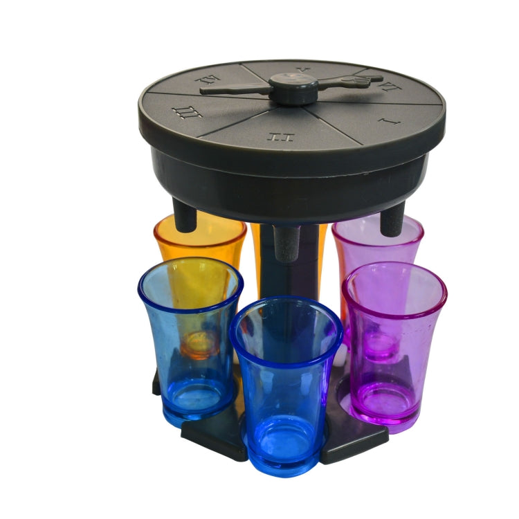 6 Cups Wine Dispenser Automatic Diversion Wine Pourer With Game Turntable, Style: Round Gray with Color Cup