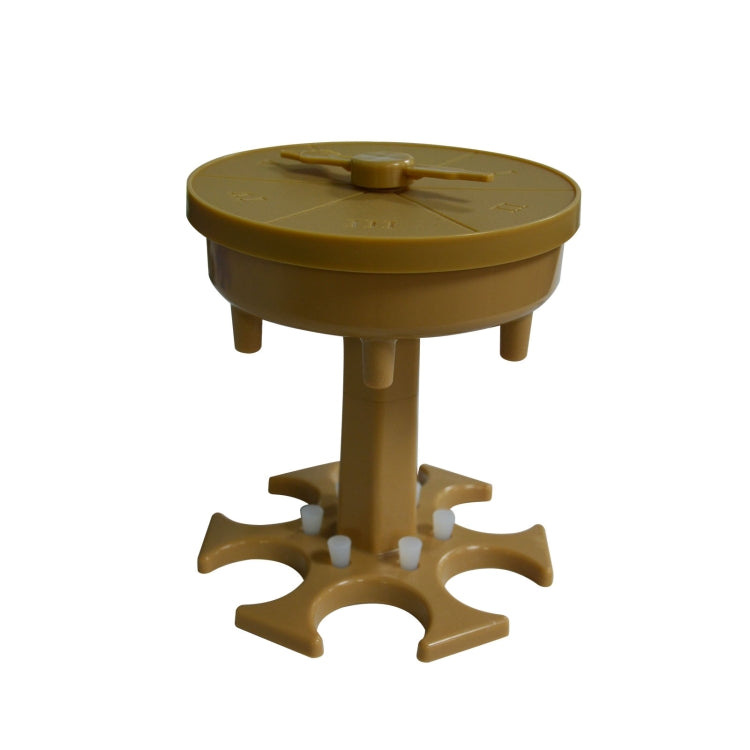 6 Cups Wine Dispenser Automatic Diversion Wine Pourer With Game Turntable, Style: Round Brown with Color Cup