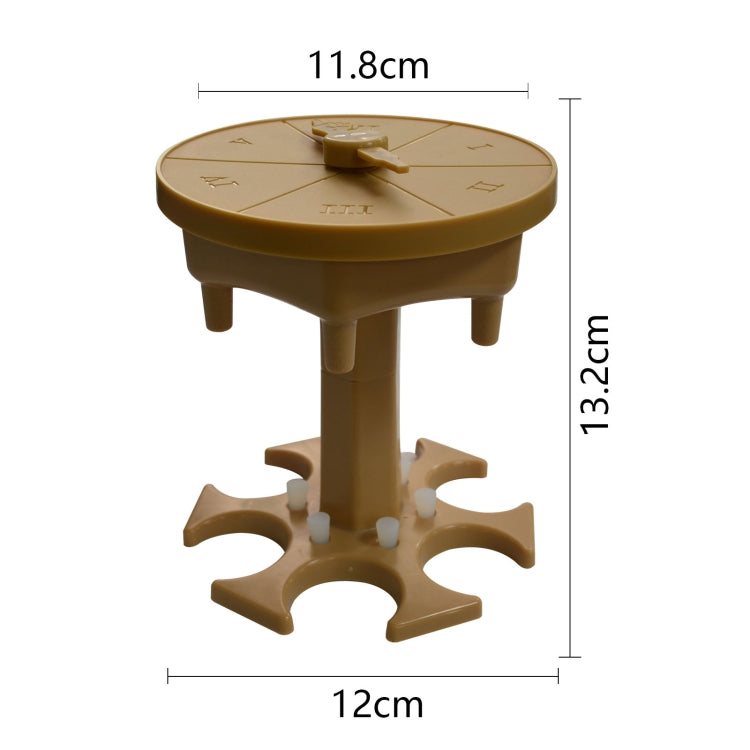 6 Cups Wine Dispenser Automatic Diversion Wine Pourer With Game Turntable, Style: Round Brown with Color Cup