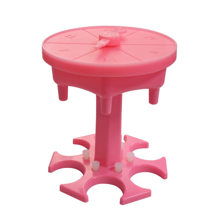 6 Cups Wine Dispenser Automatic Diversion Wine Pourer With Game Turntable, Style: Hexagon Pink with Transparent Cup