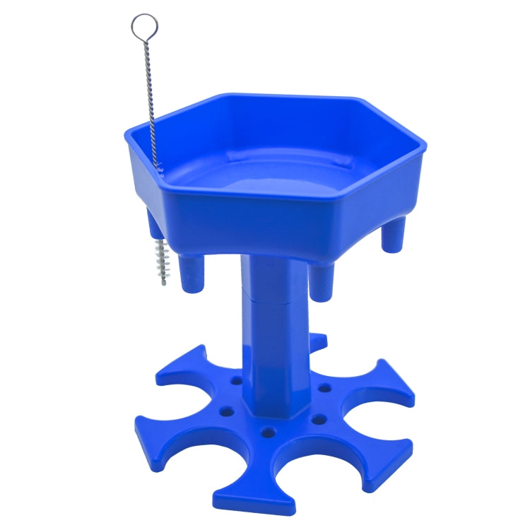 6 Cups Wine Dispenser Automatic Diversion Wine Pourer With Game Turntable, Style: Hexagon Blue with Color Cup