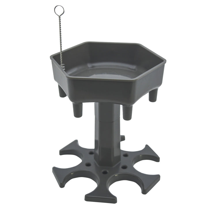 6 Cups Wine Dispenser Automatic Diversion Wine Pourer With Game Turntable, Style: Hexagon Gray with Transparent Cup