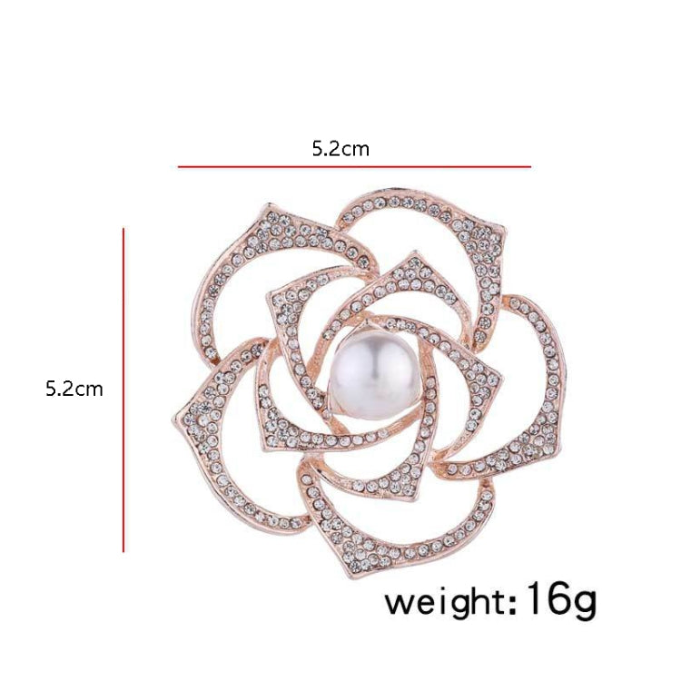 2 PCS Diamonds Mountain Tea Flower Brooch Pearl Pin Simple Suits Cheongsam Accessories(B07344)