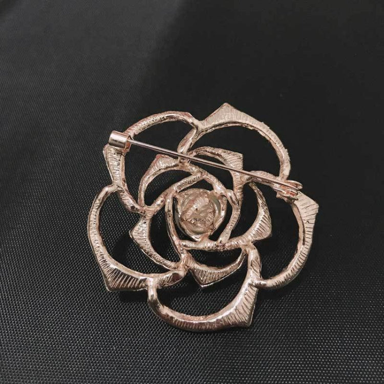 2 PCS Diamonds Mountain Tea Flower Brooch Pearl Pin Simple Suits Cheongsam Accessories(B07344)