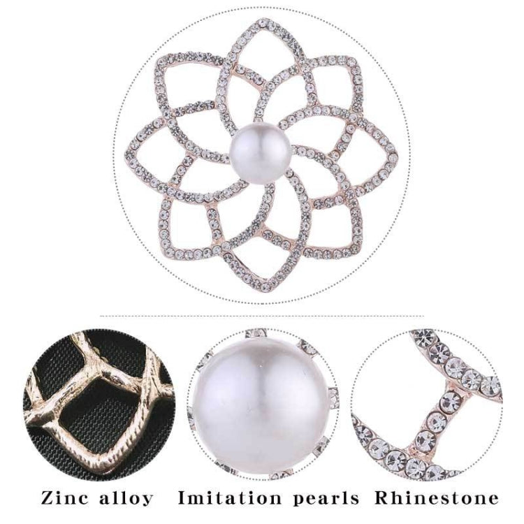 2 PCS Alloy Diamond Double Flower Brooches Temperament Wild Clothes Pin(B07343)