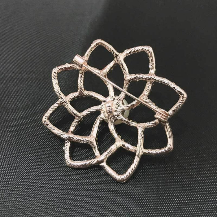 2 PCS Alloy Diamond Double Flower Brooches Temperament Wild Clothes Pin(B07343)