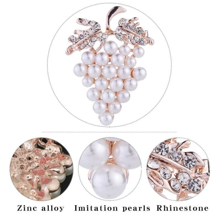 3 PCS Diamond Grape Brooches Wild Pearl Pin Female Clothes Jewelry(B07342)