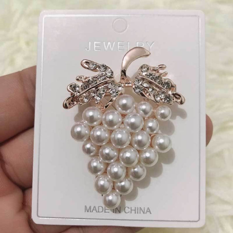 3 PCS Diamond Grape Brooches Wild Pearl Pin Female Clothes Jewelry(B07342)