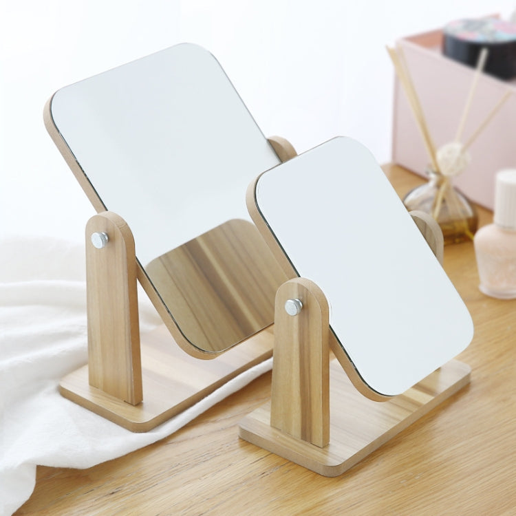 2 PCS Desktop Wooden Makeup Mirror Home Girl Heart Makeup Mirror,Size: Small