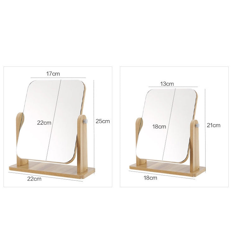 2 PCS Desktop Wooden Makeup Mirror Home Girl Heart Makeup Mirror,Size: Small