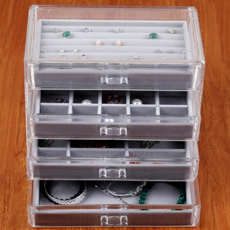 Four-Layer Acrylic Jewelry Storage Box Display Packaging Box( Grey)