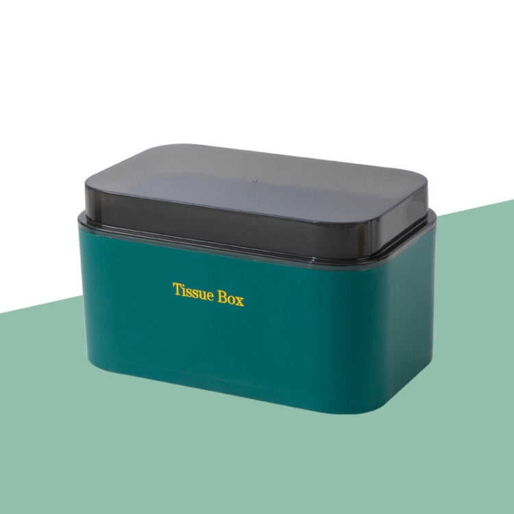 2 PCS Wall-Mounted Non-Perforated Tissue Box Bathroom Waterproof Storage Box(Green)