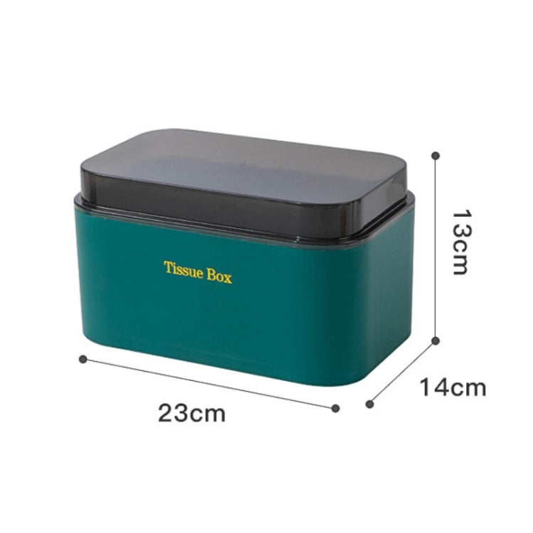 2 PCS Wall-Mounted Non-Perforated Tissue Box Bathroom Waterproof Storage Box(Green)