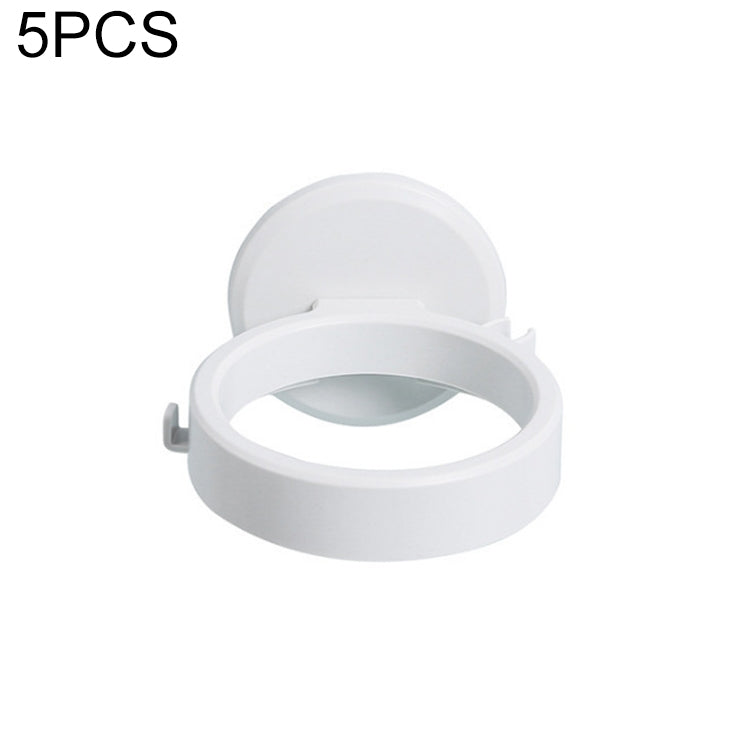 5 PCS Bathroom Hair Dryer Wall Hanging Punch-Free Rack, Color: White