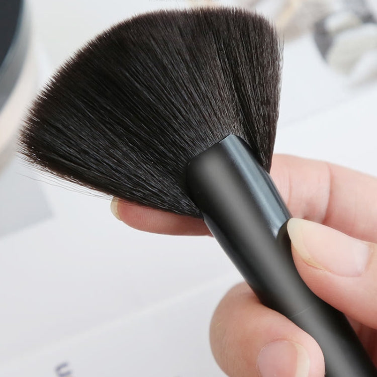 Led Makeup Mirror & 6 PCS Makeup Brushes Set Foldable Rotating Makeup Mirror Box Makeup Tools(Black)