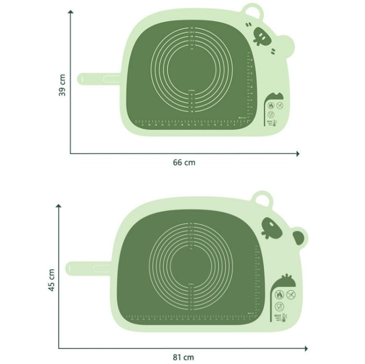 Home Kitchen Baking Silicone Thickened Kneading Mat, Specification: Green Small