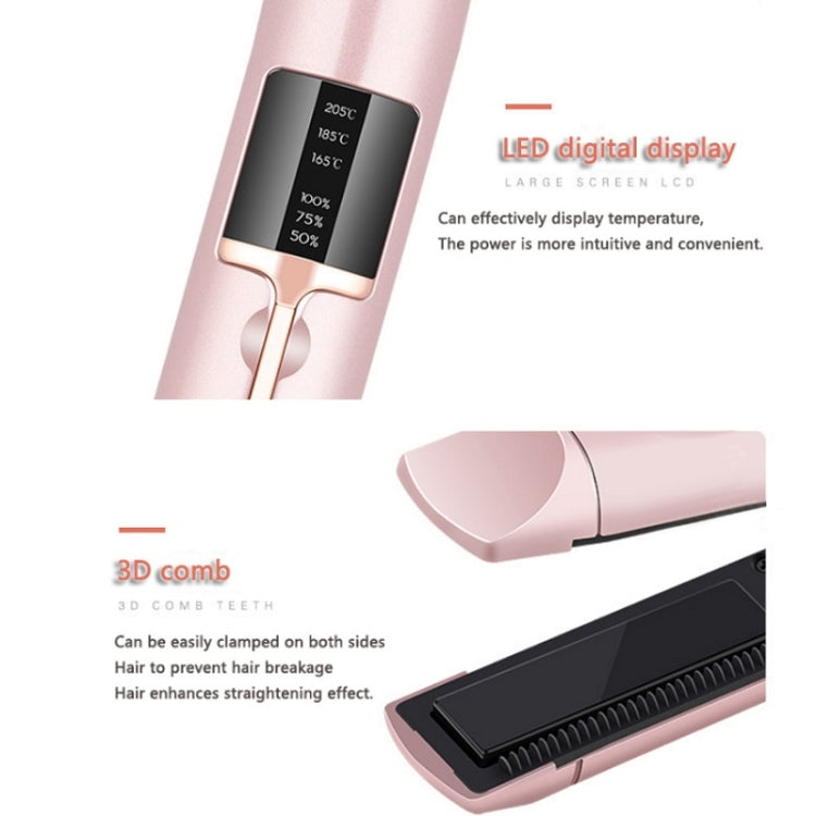 Wireless Portable Air Bangs Splint USB Charging Mini Curling Iron(Green)