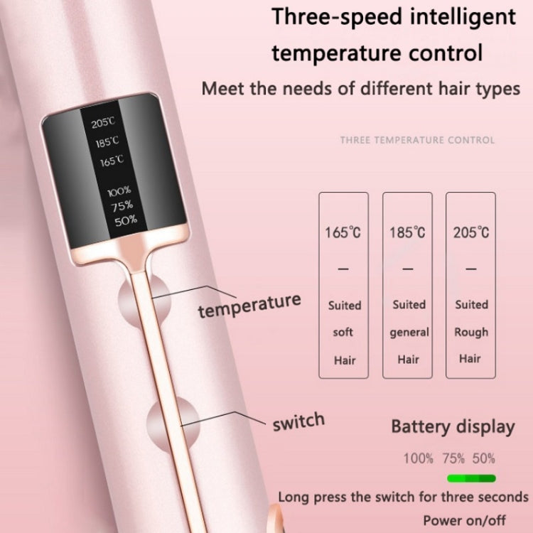 Wireless Portable Air Bangs Splint USB Charging Mini Curling Iron(Green)