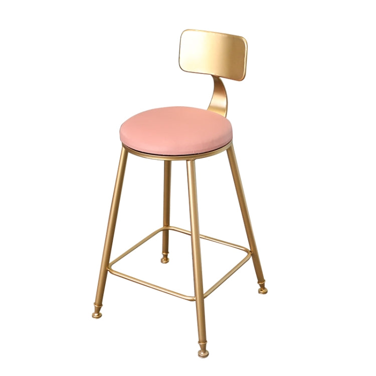 Nordic Simple Wrought Iron Modern Creative Metal Bar High Chair, Size:65cm(White)
