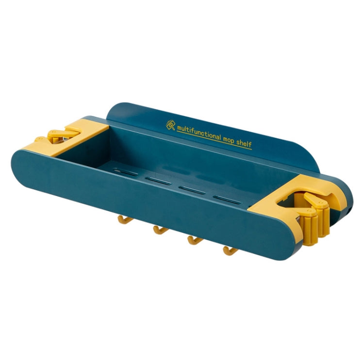 JM017 Bathroom Free Punch Mop Storage Rack(Blue Yellow)