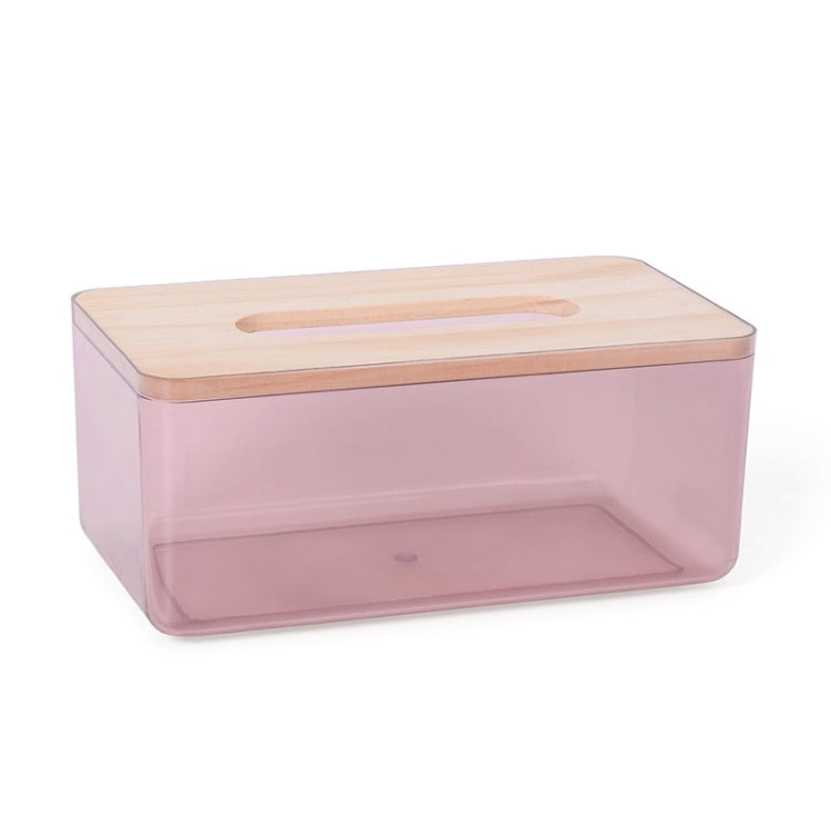 Household Living Room Transparent Tissue Storage Box, Color: Largeï¼ˆRedï¼‰