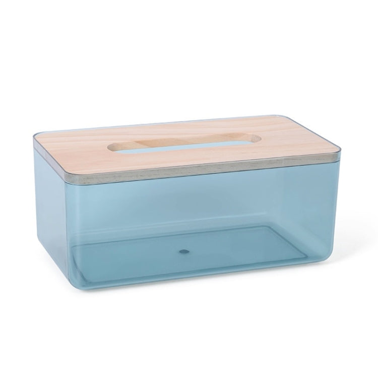 Household Living Room Transparent Tissue Storage Box, Color: Largeï¼ˆBlueï¼‰