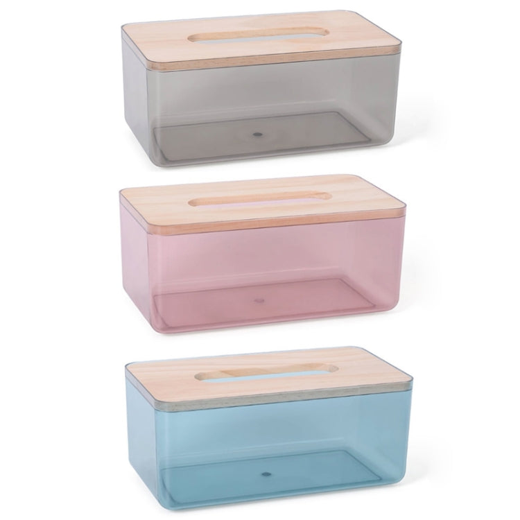 Household Living Room Transparent Tissue Storage Box, Color: Largeï¼ˆBlueï¼‰