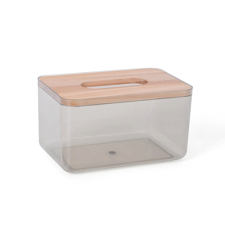 Household Living Room Transparent Tissue Storage Box, Color: Smallï¼ˆBlackï¼‰