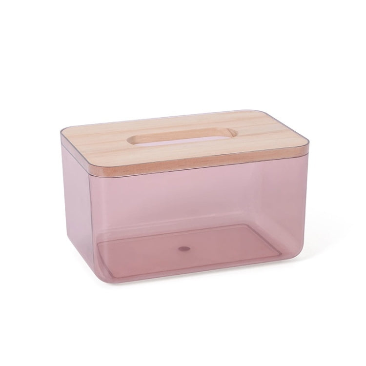 Household Living Room Transparent Tissue Storage Box, Color: Smallï¼ˆRedï¼‰