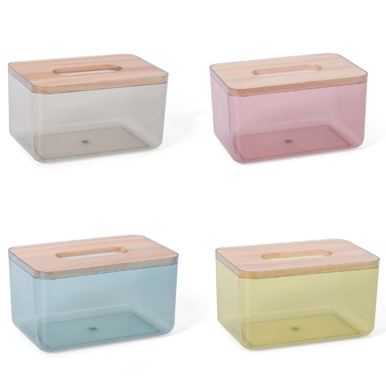 Household Living Room Transparent Tissue Storage Box, Color: Smallï¼ˆRedï¼‰