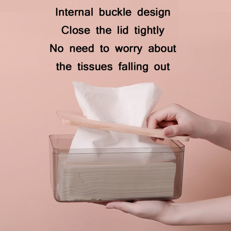 Household Living Room Transparent Tissue Storage Box, Color: Smallï¼ˆRedï¼‰