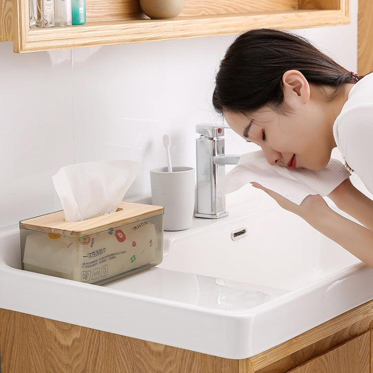 Household Living Room Transparent Tissue Storage Box, Color: Smallï¼ˆRedï¼‰
