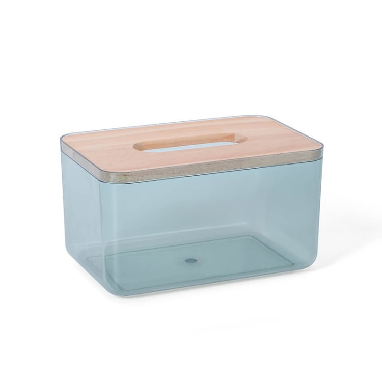 Household Living Room Transparent Tissue Storage Box, Color: Smallï¼ˆBlueï¼‰