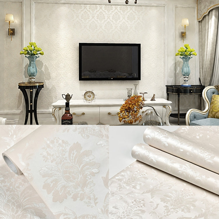 0.6 x 5m Pastoral Style Damascus PVC Self-Adhesive Wallpaper Restaurant Milk Tea Shop Glass Stickers