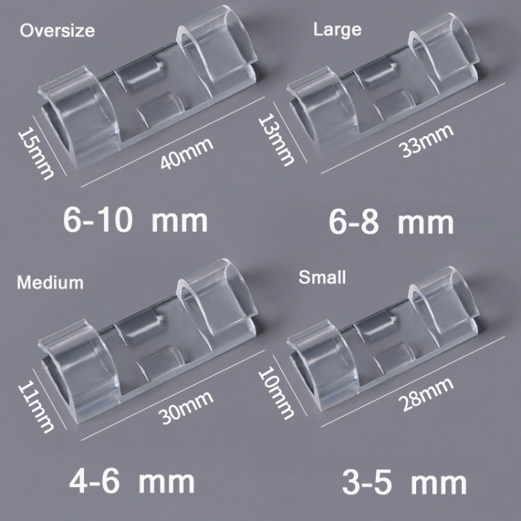 5 Sets / 100 PCS Wire Storage Retainer Nail-Free Self-Adhesive Data Cable Buckle, Size: XL for 6-10mm