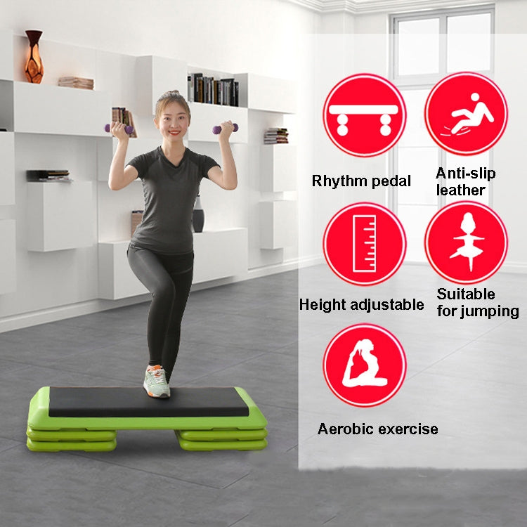 110cm Fitness Pedal Adjustable Sports Yoga Fitness Aerobics Pedal, Specification: Grass Green Motherboard + 4 Grass Green Bases