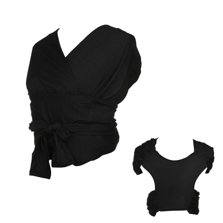Baby Carrier Double Shoulder Front Holding Baby Carrier Portable Baby X Carrying Bag,Size: M (Black)