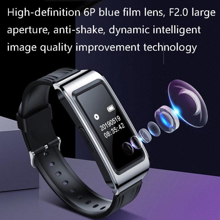 D6 HD Long-Distance Recording Video Bracelet Learning Conference Small Recording Photo Watch(32GB)