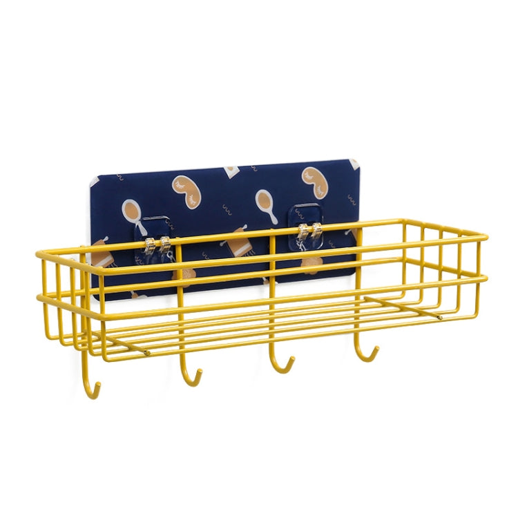 2 PCS Bathroom Wrought Iron Shelf Toilet Vanity Stand Punch-Free Wall-Mounted Storage Shelf Hanger