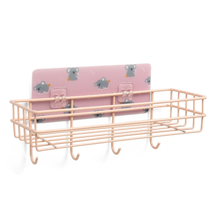 2 PCS Bathroom Wrought Iron Shelf Toilet Vanity Stand Punch-Free Wall-Mounted Storage Shelf Hanger