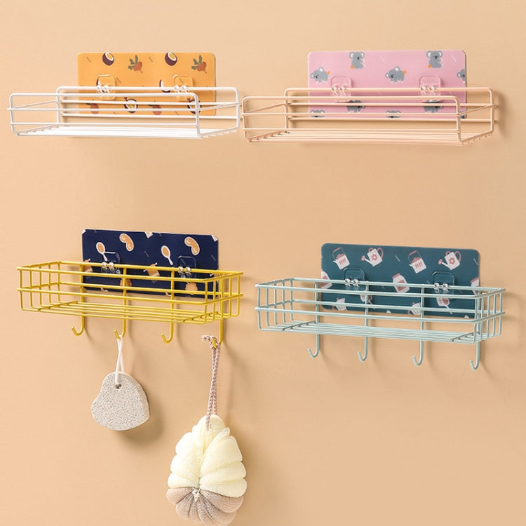 2 PCS Bathroom Wrought Iron Shelf Toilet Vanity Stand Punch-Free Wall-Mounted Storage Shelf Hanger