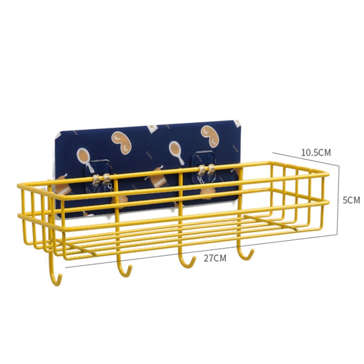 2 PCS Bathroom Wrought Iron Shelf Toilet Vanity Stand Punch-Free Wall-Mounted Storage Shelf Hanger