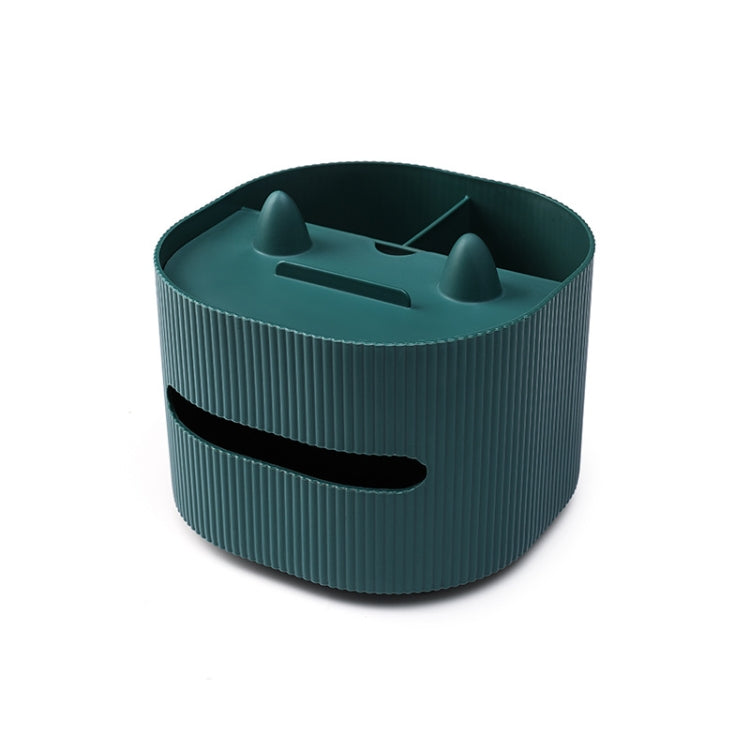2 PCS YZ027 Desktop Multifunctional Tissue Box Household Living Room Coffee Table Remote Control Storage Box Debris Sorting Box(Deep Green)