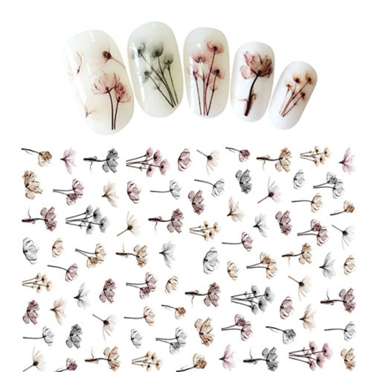 3 PCS 3D Nail Stickers Blooming Flower 3D Nail Art Stickers Decals