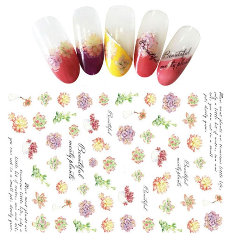 3 PCS 3D Nail Stickers Blooming Flower 3D Nail Art Stickers Decals
