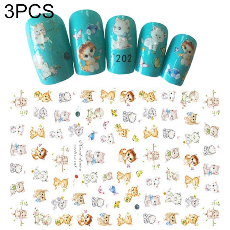 3 PCS 3D Nail Stickers Blooming Flower 3D Nail Art Stickers Decals