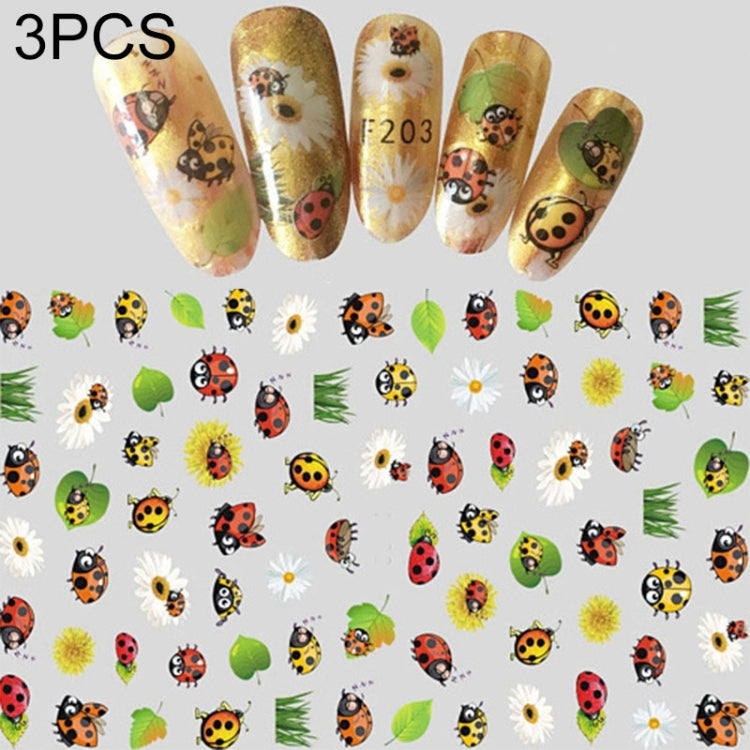 3 PCS 3D Nail Stickers Blooming Flower 3D Nail Art Stickers Decals