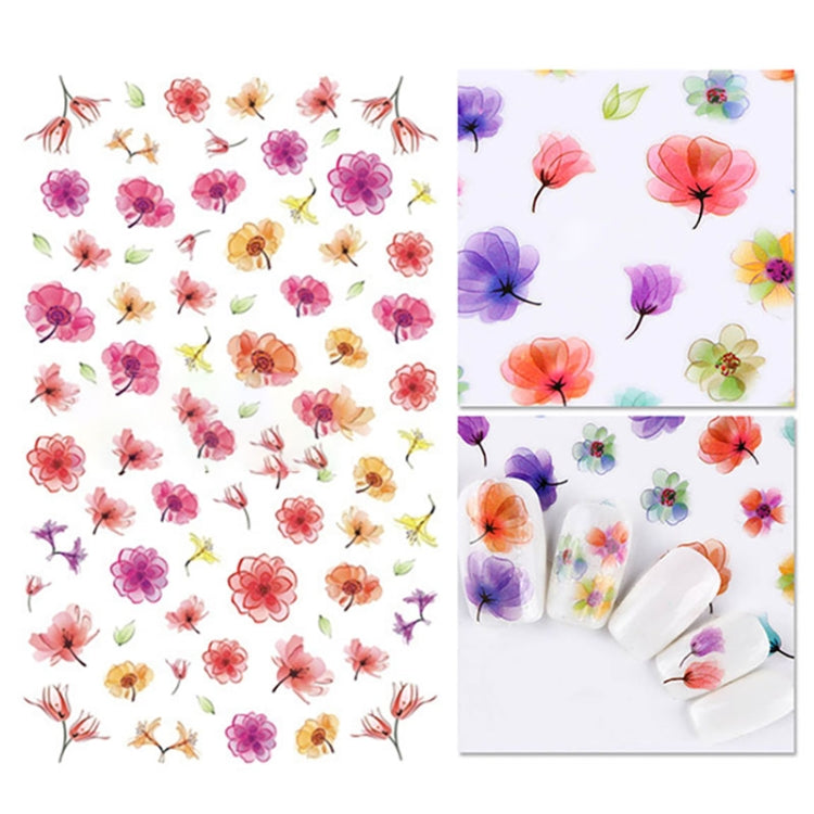 3 PCS 3D Nail Stickers Blooming Flower 3D Nail Art Stickers Decals