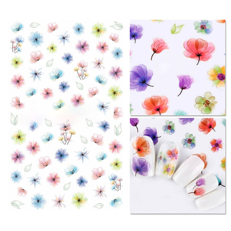 3 PCS 3D Nail Stickers Blooming Flower 3D Nail Art Stickers Decals