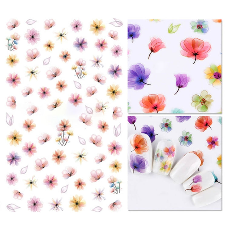 3 PCS 3D Nail Stickers Blooming Flower 3D Nail Art Stickers Decals